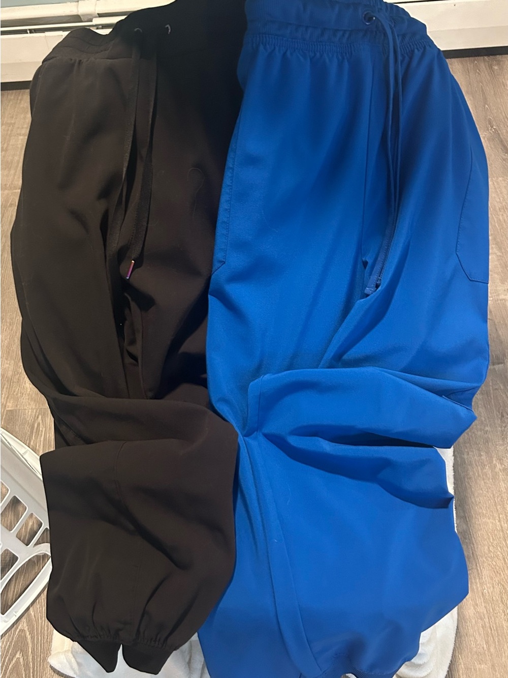 Black and Royal Blue Drawstring Scrub Pant Joggers- 2X
